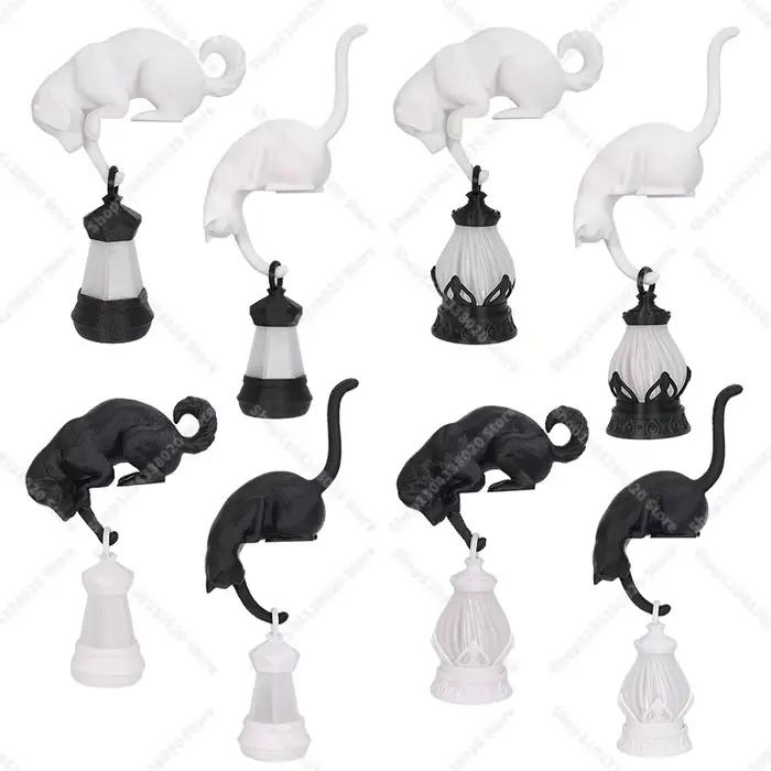 Veilleuse en forme de chat/chien - Lampe de bureau créative pour la décoration de la maison, décoration d'étagère de bibliothèque, lumière chaude pour chambre à coucher et salon