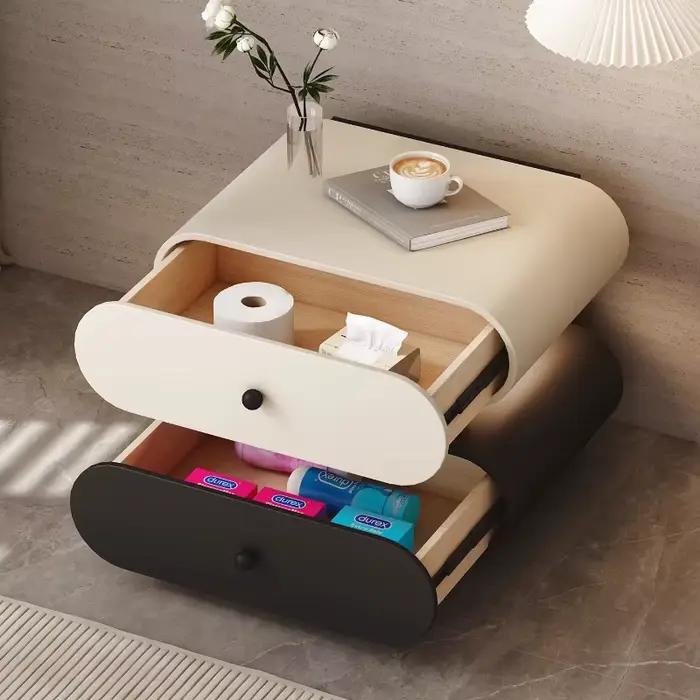 Nouvelle Table de Chevet Suspendue Minimaliste en Bois Massif 2026 – Meuble de Rangement Artistique pour Chambre à