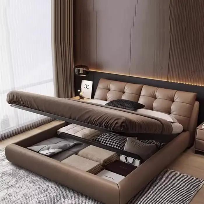 Lits de chambre à coucher de luxe pleine grandeur