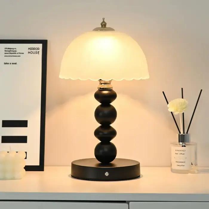Lampe de Chevet Nordique de Luxe, Lampe de Table Décorative en Forme de Gourde pour Chambre à Coucher, Lampe de Nuit Créative en Verre Rétro, Lampe de Bureau pour Gîte