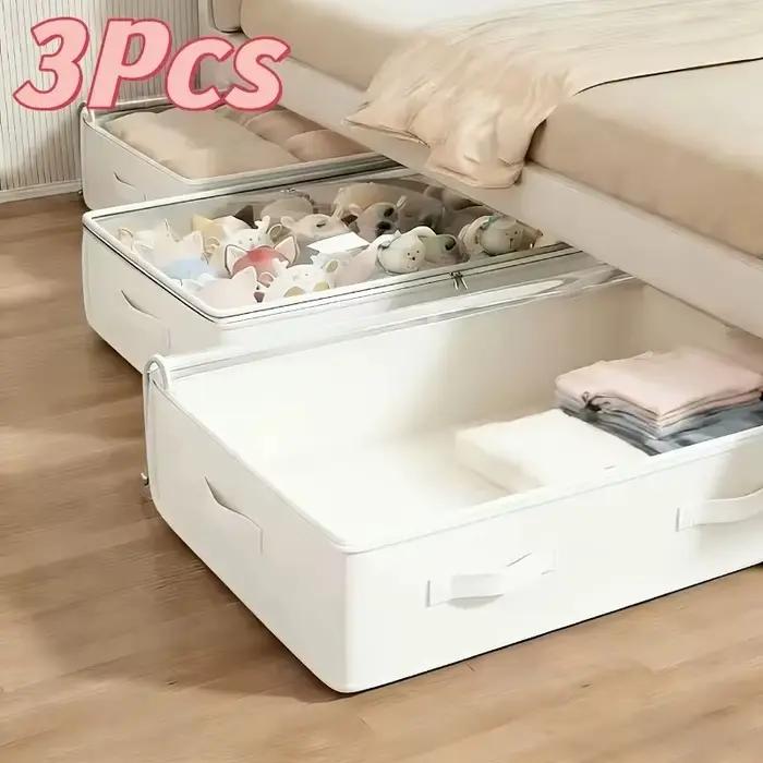 Lot de 3 boîtes de rangement sous lit grande capacité