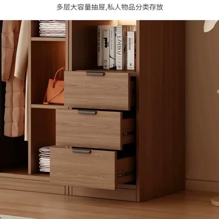 Armoire de chambre à coucher en bois massif
