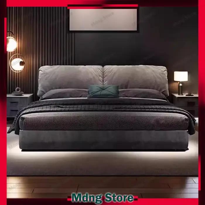 Lit Double européen rangement minimaliste lit de couchage esthétique tables de nuit multifonctions Letto Matrimoniale décoration de la maison