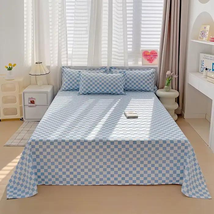 Drap de lit plat en coton lavé