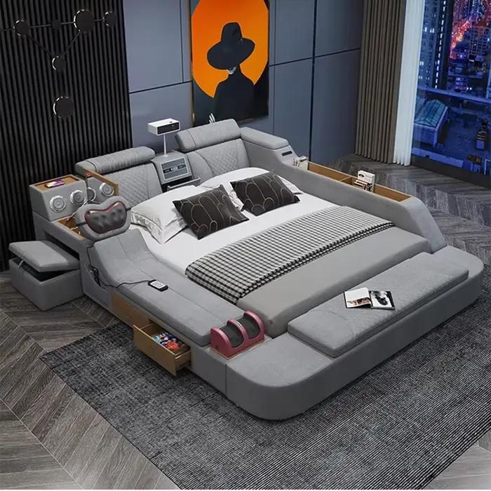 Lit de massage électrique Queen avec armoires esthétiques intégrées
