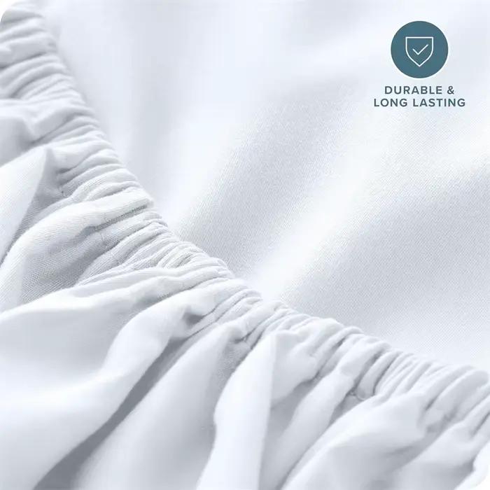 Drap-housse en coton lavé avec bandes élastiques, housse de matelas Ultra douce et Durable, réglable, pour lit Queen et King, 90/160/200cm