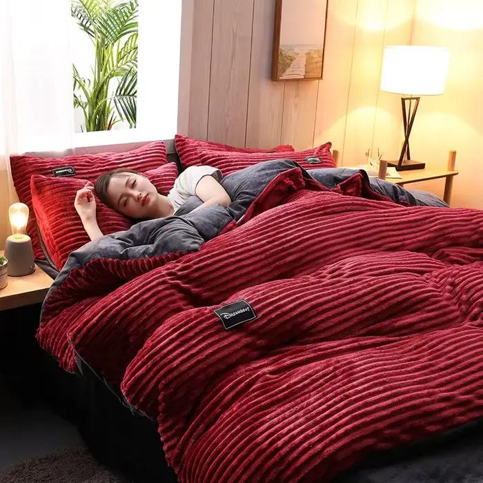 Parure de lit 3 pièces chaude pour l'hiver