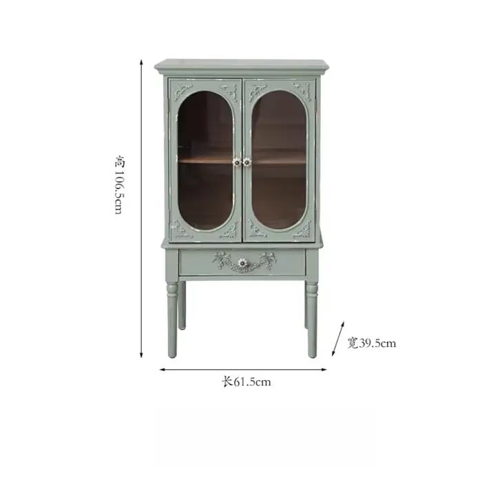 Armoire de rangement sur pied portes vertes affichage enfant