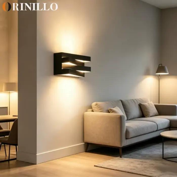 Lampe murale carrée minimaliste moderne à LED pour chambre à coucher