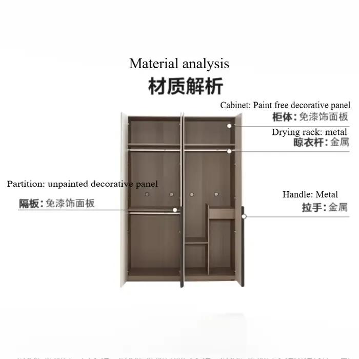 Armoires nordiques organisateur rangement vêtements placard Dressing armoire/placard