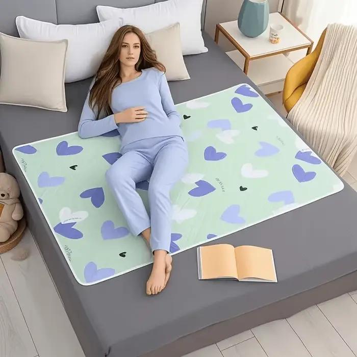 Coussin de protection de lit antidérapant lavable et réutilisable – Tapis de soin épais et durable en fibre de