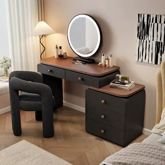 Table de toilette avec miroir et éclairage