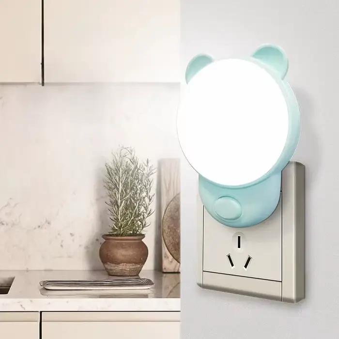 LED veilleuse chevet lampe veilleuse ue US UK prise lampe cadeau pour la maison chambre cuisine enfants couloir mignon lampe de nuit