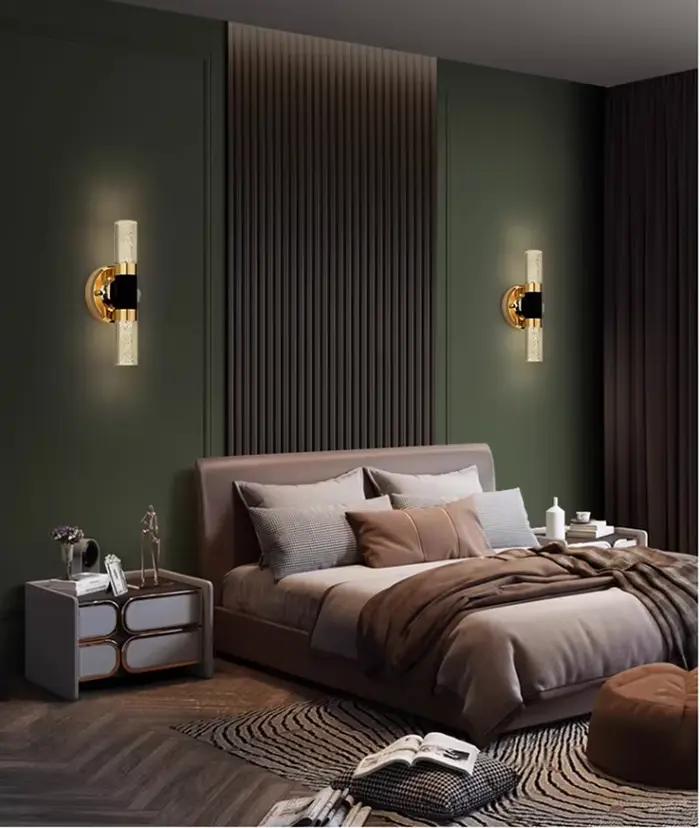 Applique Murale Moderne à Led Appliques Murales Dorées Avec Boule Ronde En Verre De Bois Appliques Murales De Chevet Double Ampoule G4 Applique Murale applique murale intérieure décoration murale led 