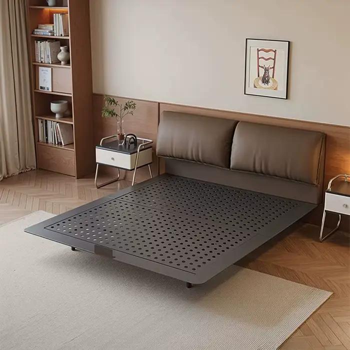 Lit moderne de luxe en fer forgé et acier au carbone