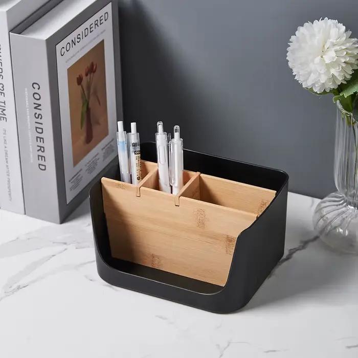 Boîte de rangement en bambou et en bois