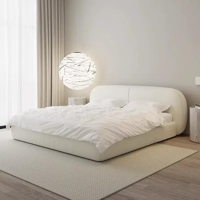 Tête de lit simple blanche en tissu