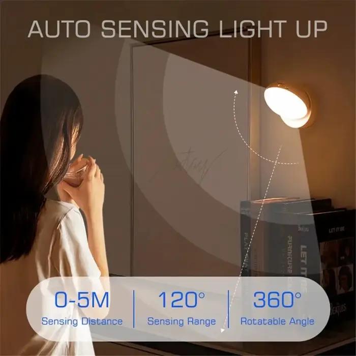 LED veilleuse USB charge intelligente Induction humaine pour armoire de chevet maison garde-robe éclairage capteur de mouvement lumière lampe à LED