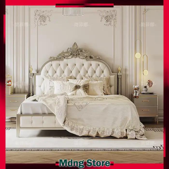 Cadre esthétique lit Unique nordique lecture princesse lit de couchage Table d'appoint luxe grands Camas accessoires de maison matrimoniale