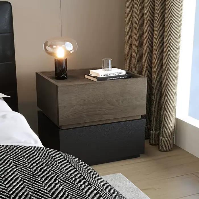 Table de Chevet Tendance de Luxe Moderne Nordique Vintage Esthétique avec Rangement pour Chambre à Coucher