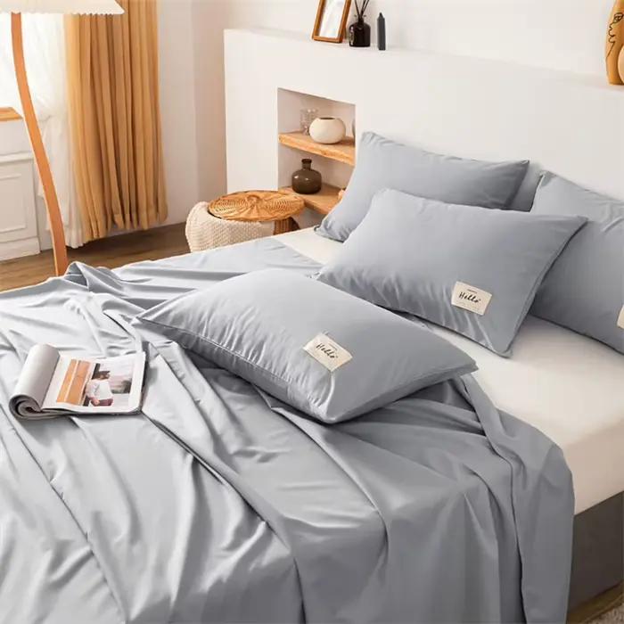 Drap de lit plat en coton lavé