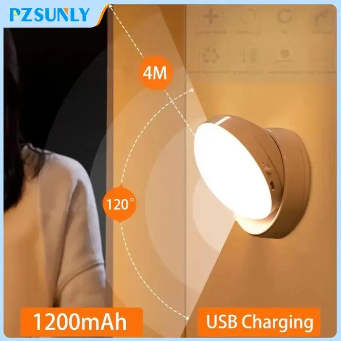 LED veilleuse USB charge intelligente Induction humaine pour armoire de chevet maison garde-robe éclairage capteur de mouvement lumière lampe à LED