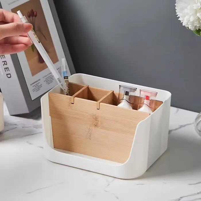 Boîte de rangement en bambou et en bois