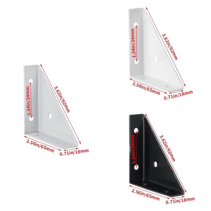 Supports d'angle triangle droit blanc gris noir