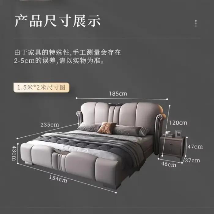 Lits rembourrés modernes rangement minimaliste cadres de lit de luxe multifonctionnels tables de nuit Letto Matrimoniale meubles de maison