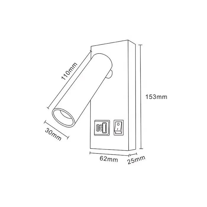 Lampe murale de lecture de chevet
