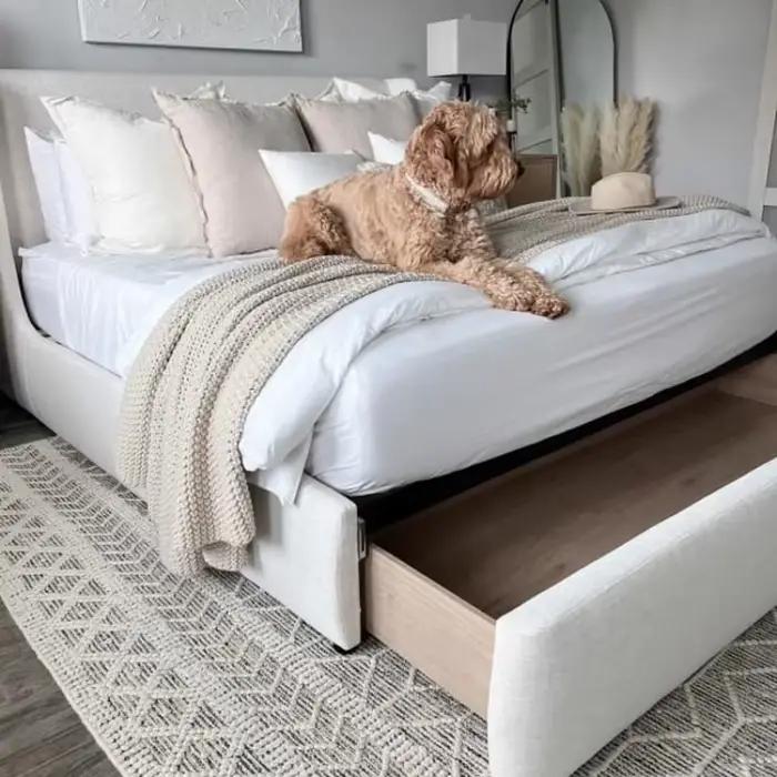 Dressing lit Double rembourré cadre Unique lit français chambre dormir Queen Size Mobili Per La Casa accessoires de maison