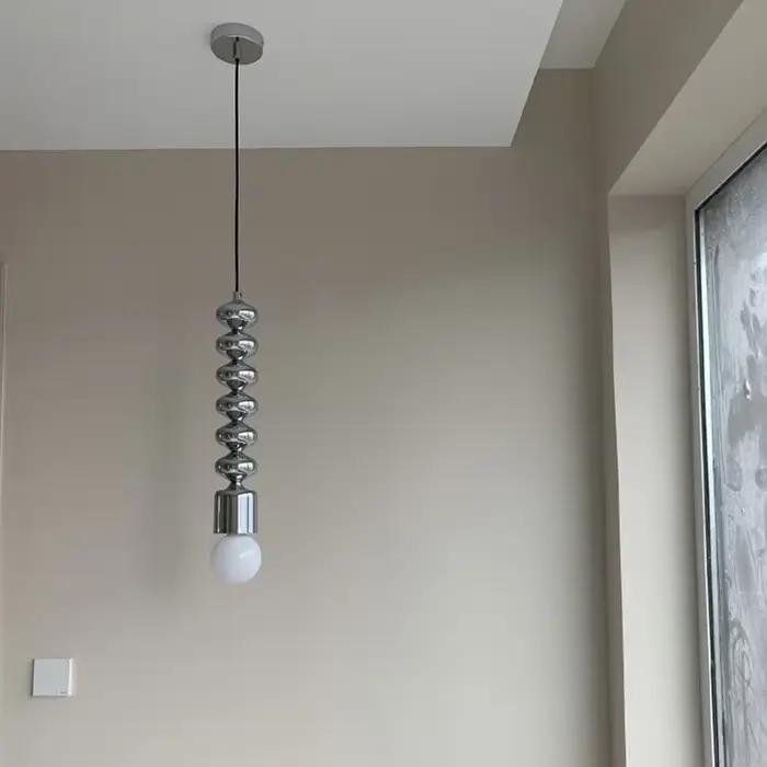 Lampe suspendue Bauhaus en argent, style nordique noir, E27, pour chambre à coucher, chevet, salon, cuisine, salle de bain, miroir, lustres