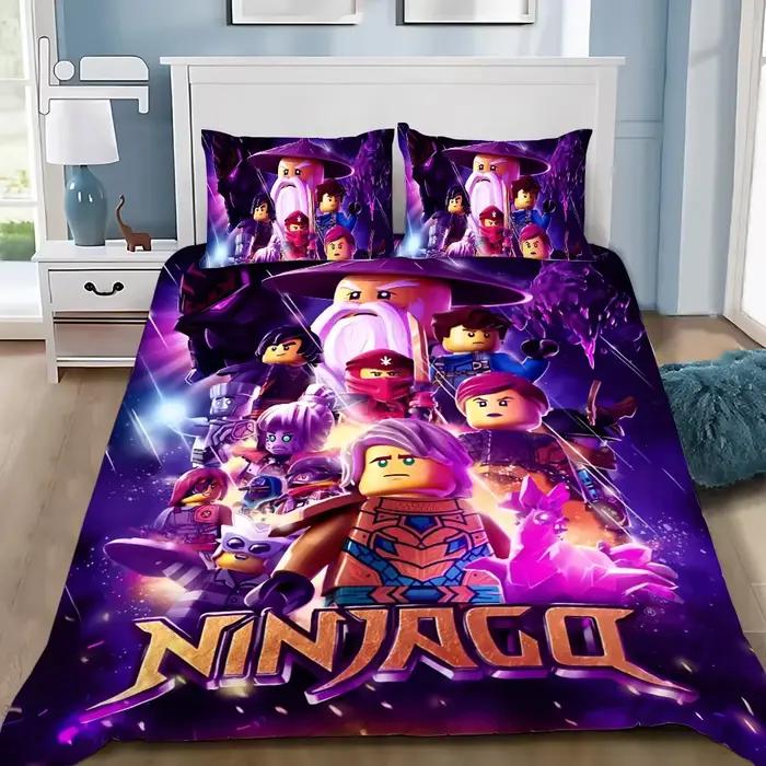 Housse de couette jeu de dessin animé taie d'oreiller ensemble de literie garçon fille chambre décoration enfants-n-ninjagos-cadeau simple Double grande taille