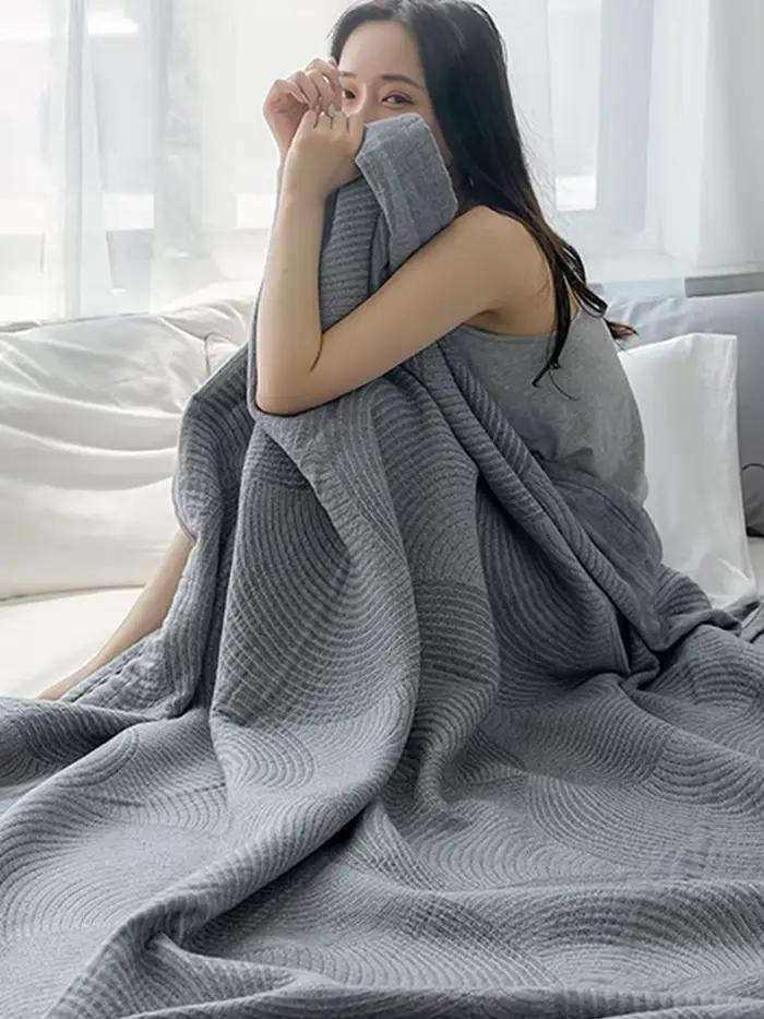 Couette de Lit Double en Mousseline de Coton