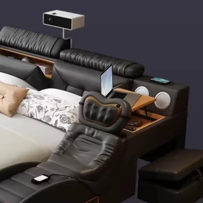 Nordics Queens lits cadres dormir commodes intelligentes lit Massage Double Camas De dortoir chambre meubles accessoires