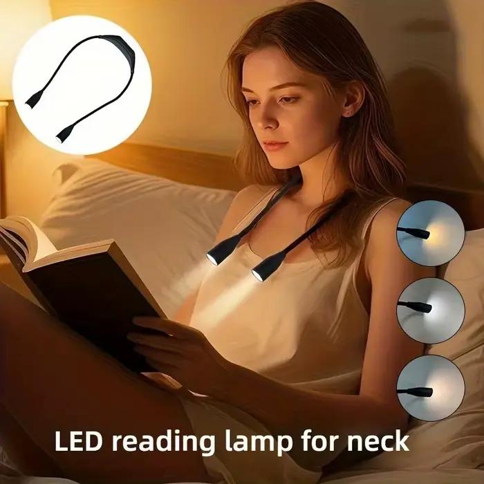 Lampe de lecture LED portable pour le cou, 360° °   Lampe de lecture flexible, lampe de chevet mains libres pour lire au lit, lampe d'étude à forte luminosité