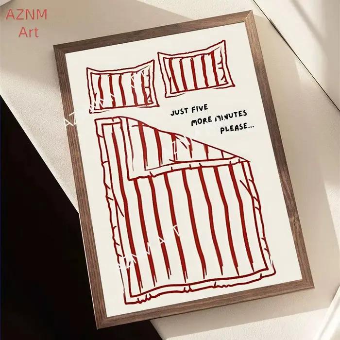 Affiche murale « Restez au lit » avec impression « Bonne nuit »