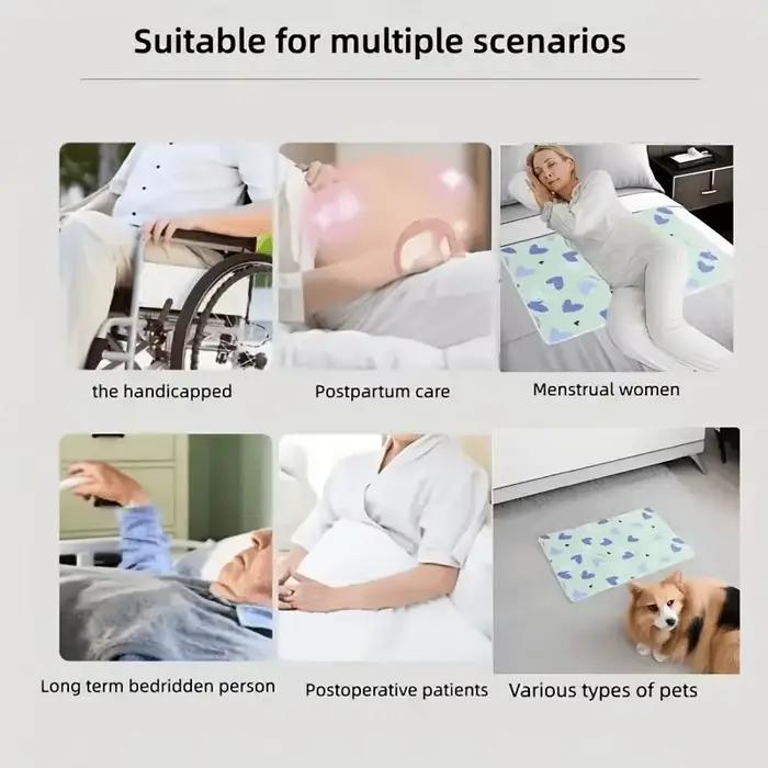 Coussin de protection de lit antidérapant lavable et réutilisable – Tapis de soin épais et durable en fibre de