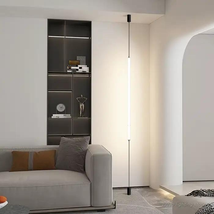 Italie Design chambre chevet LED lampadaires acrylique longue ligne lumière moderne noir hôtel salon décor LED lampadaire