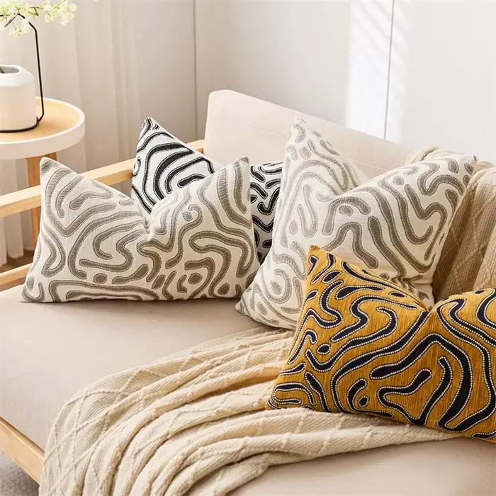 Housse de coussin décorative en chenille de luxe