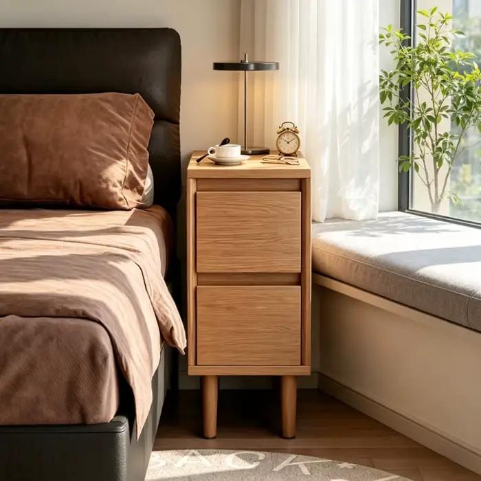 Table de chevet nordique, armoire de rangement pour la maison, meuble de rangement au sol pour chambre à coucher, petite commode de chevet