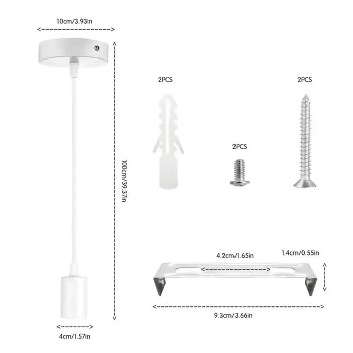 Support de lampe E27, Kit d'éclairage à vis, douille de suspension avec ligne, ensemble de lignes de lustre, accessoires de lampe suspendue rétro à monter soi-même