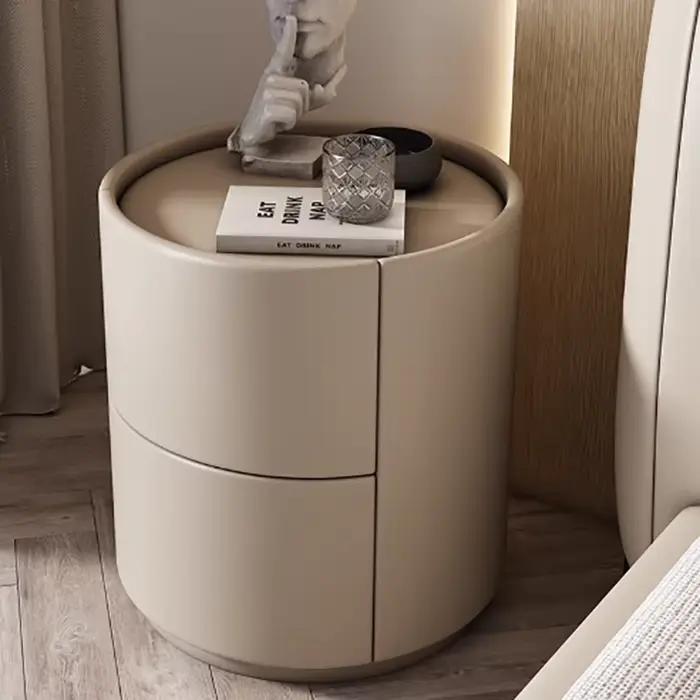 Avec rangement tables de chevet étroites rondes avec tiroirs chambre Design