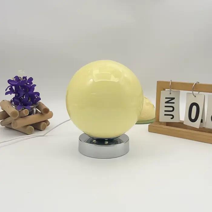 Lampe de table sphérique en verre de Murano, style vintage rétro, lampe de chevet à 3 tons de lumière douce et diffuse pour chambre à coucher simple, table de nuit, maison