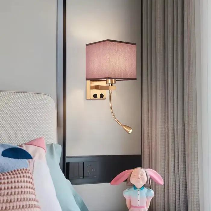 LED lampe de chevet 2.0 USB 3W Spot tissu nordique moderne éclairage intérieur pour chambre lecture salon allée décor