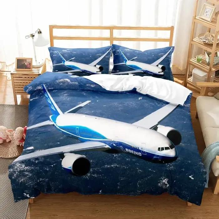 Linge de lit 3D avion ciel bleu