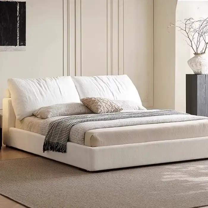 Lit blanc minimaliste maison plate-forme tête de lit lit de luxe boîte fantaisie cadre Letto Gonfiabile Matrimoniale meubles de chambre