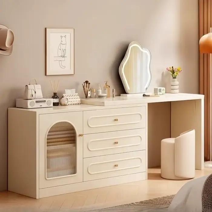 Miroir jaune coiffeuse industrielle filles moderne chambre