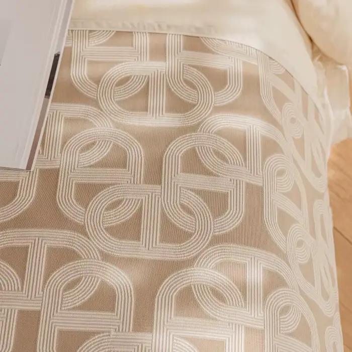 Couvre-lit Jacquard Géométrique Haut de Gamme