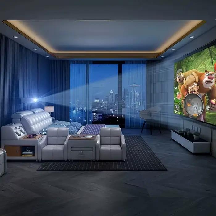 Lit plateforme intelligent et moderne en cuir de luxe 180x200 cm avec rangement